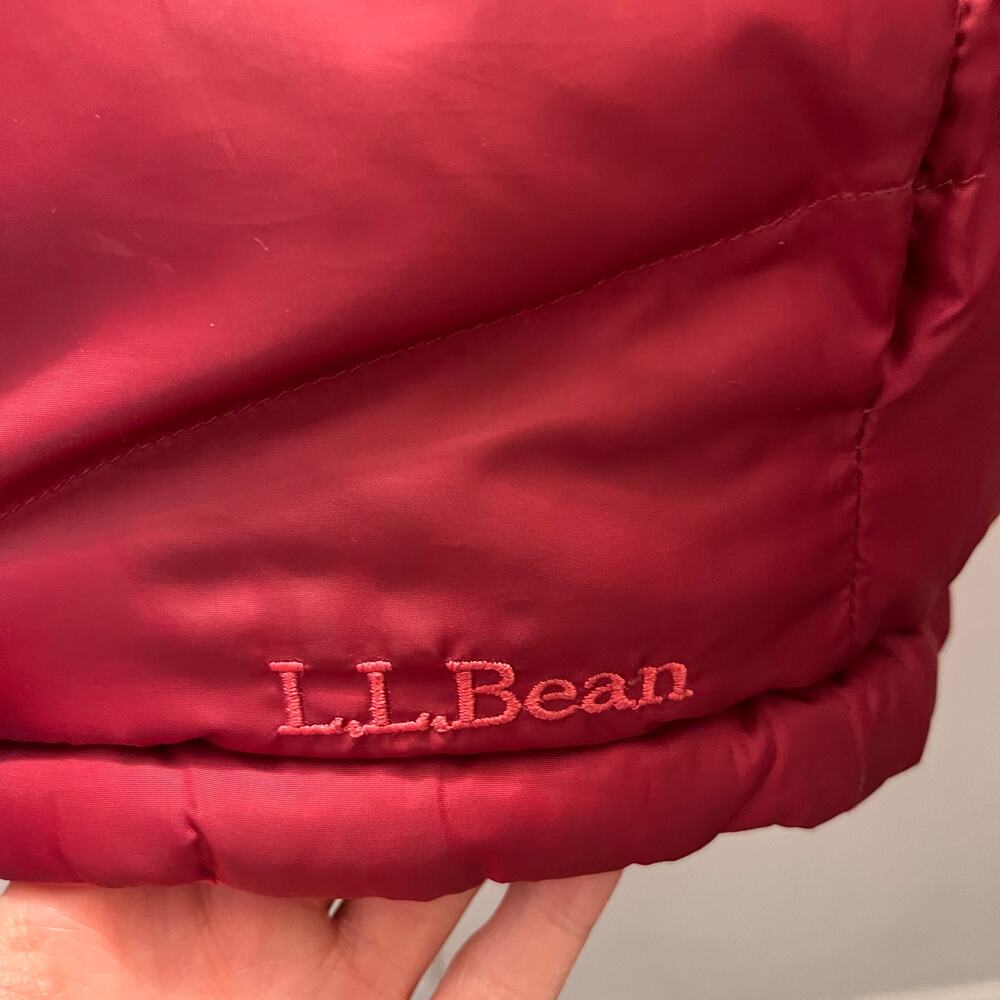 L.L.Bean Womens Reversible Down Puffer Jacket Pink/Red Goose Down M Gorpcore - Picture 7 of 10